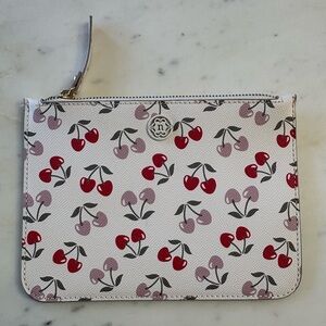 NWOT Nanette Lepore White Cherry Print Zip Pouch
